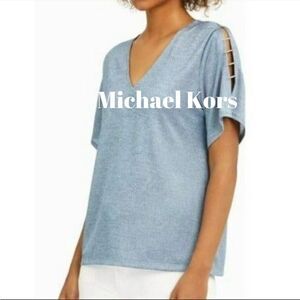 Michael kors OPEN SHOULDER BEADED KNIT TOP 3X NWT